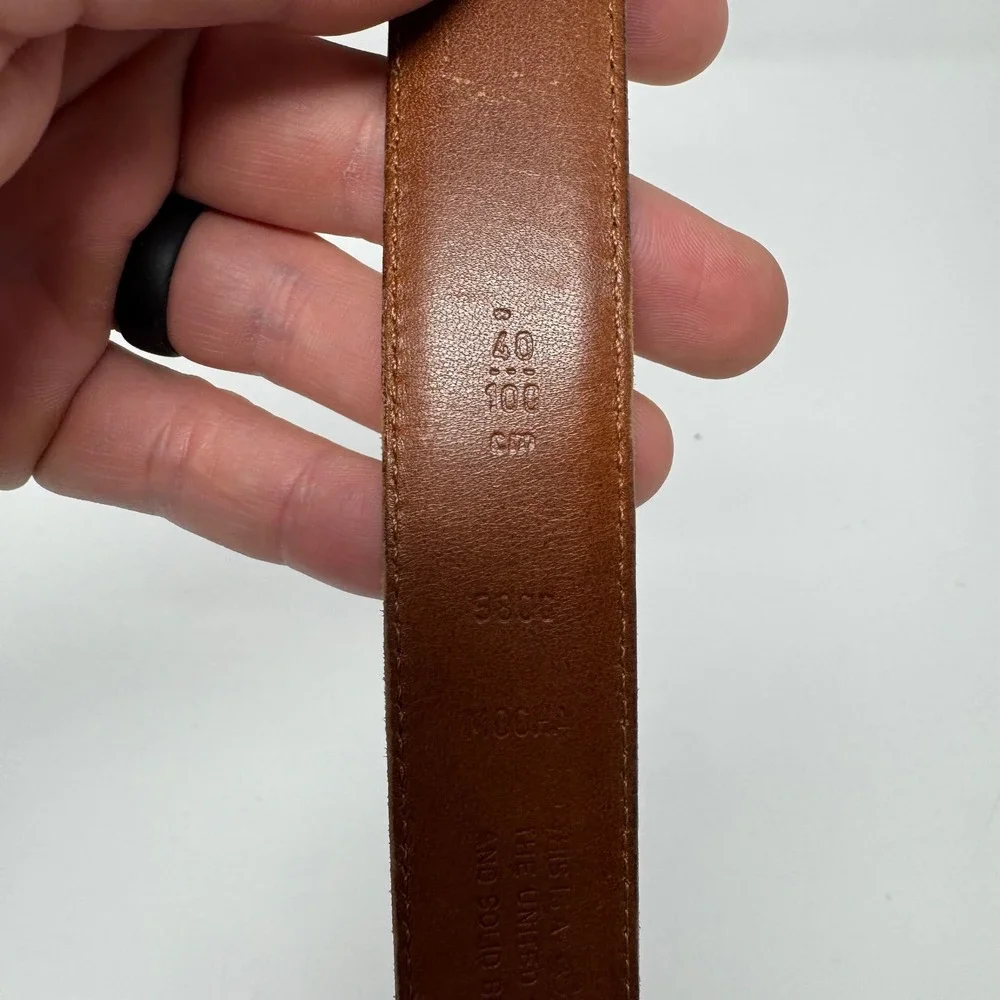 Coach 5800 Mocha Burnished Cowhide Brown Brass Buckle Belt Men's 40